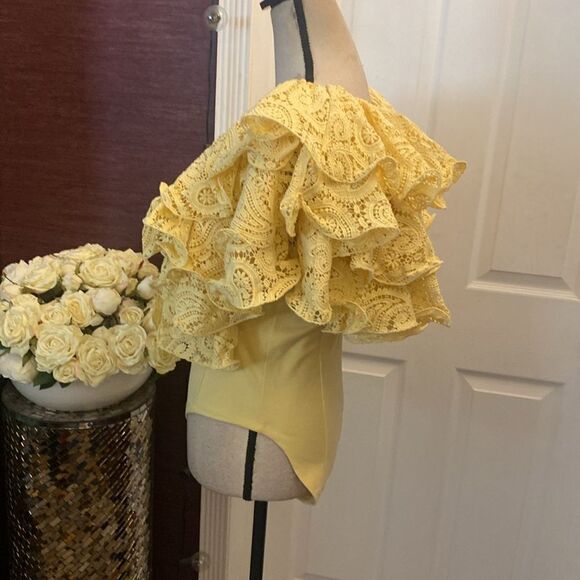 ROTATE Birger Christensen Carmen lace trimmed bodysuit, US8 - Picture 11 of 16